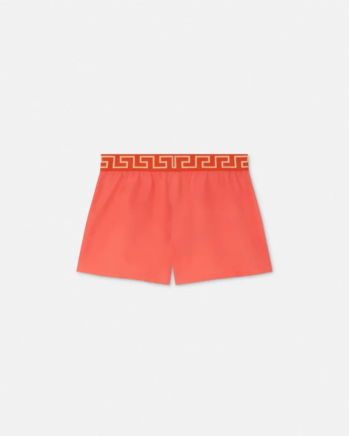 Versace Swimwear Men Greca Border Swim Shorts Red