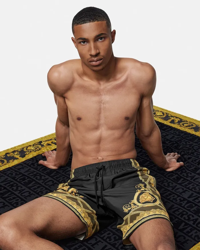 Versace Swimwear Men La Coupe Des Dieux Boardshorts Black
