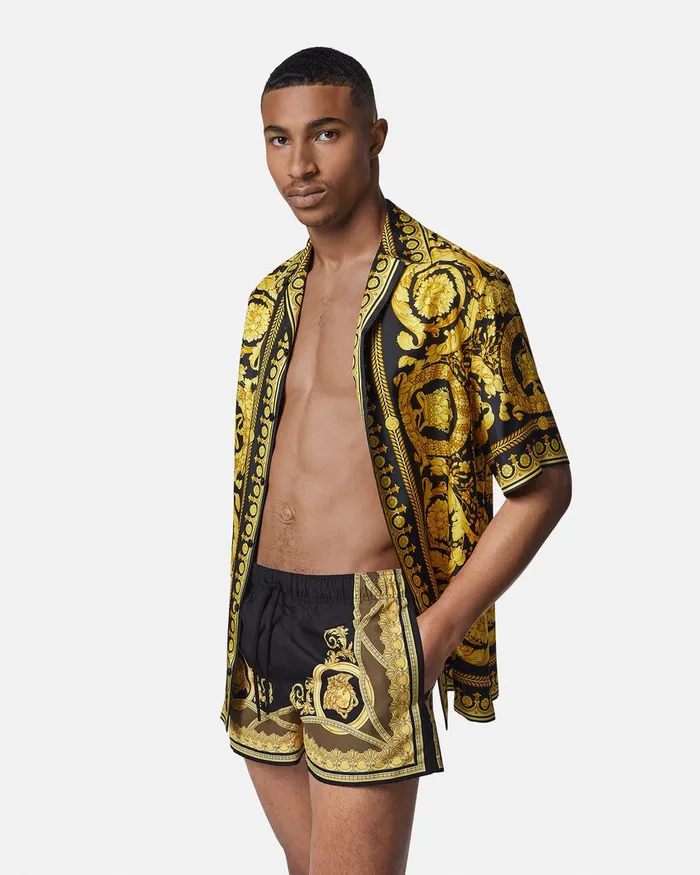 Versace Swimwear Men La Coupe Des Dieux Swim Shorts Black