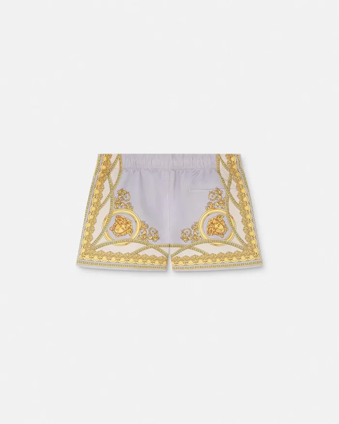 Versace Swimwear Men La Coupe Des Dieux Swim Shorts Grayprint