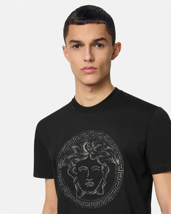 Versace TShirts and Polos Men Crystal Medusa TShirt Black