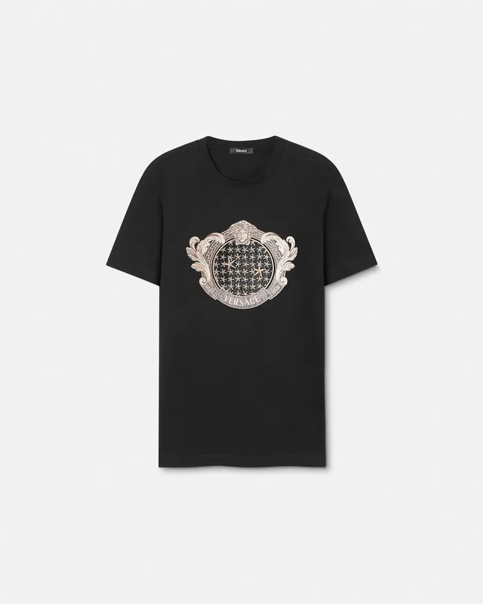 Versace TShirts and Polos Men Crystal Starfish Blason TShirt Black