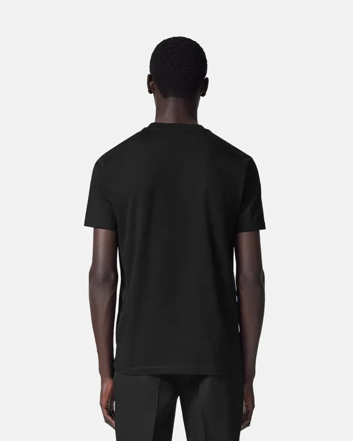 Versace TShirts and Polos Men Embroidered Crystal Medusa TShirt Black
