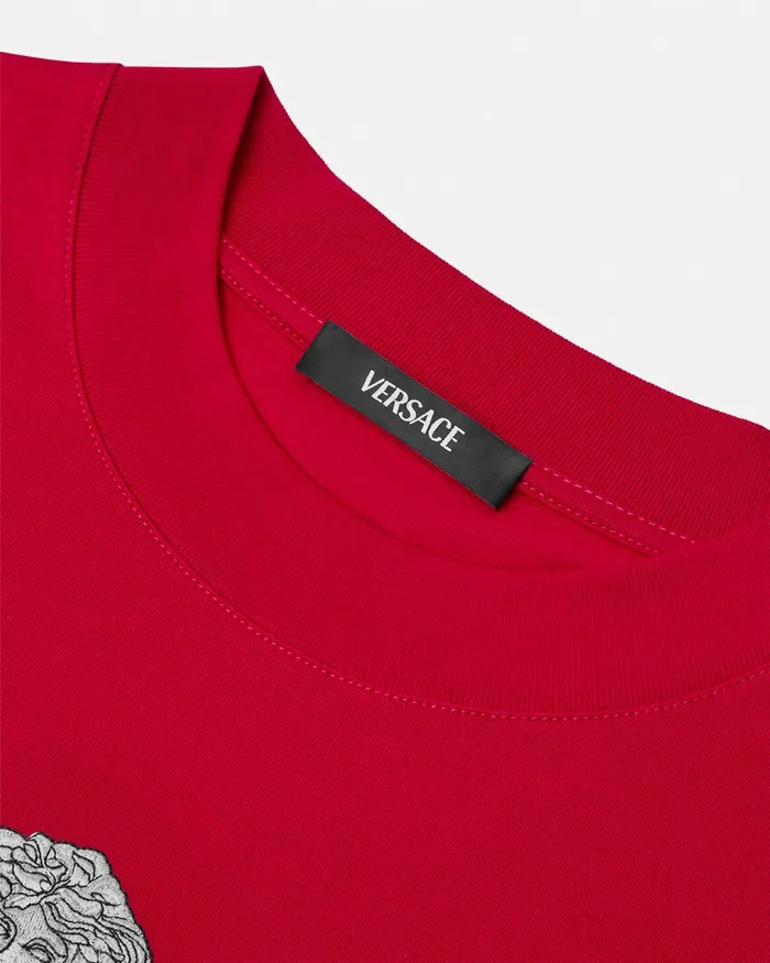 Versace TShirts and Polos Men Embroidered Medusa Milano TShirt Red