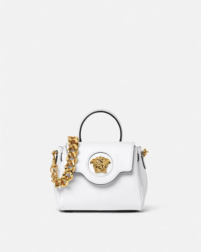 Versace Top Handle Women La Medusa Small Handbag White