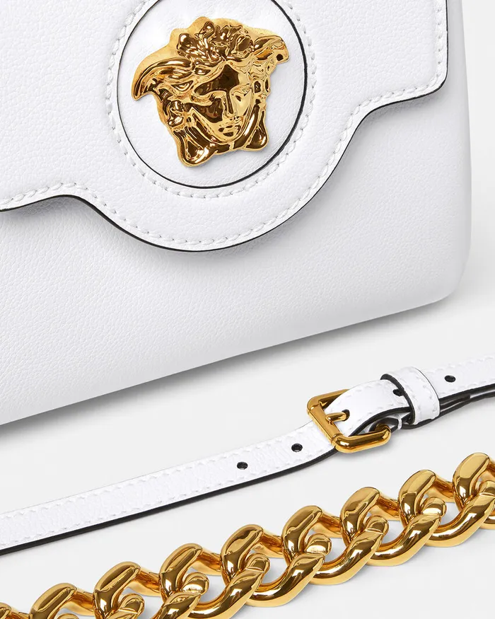 Versace Top Handle Women La Medusa Small Handbag White