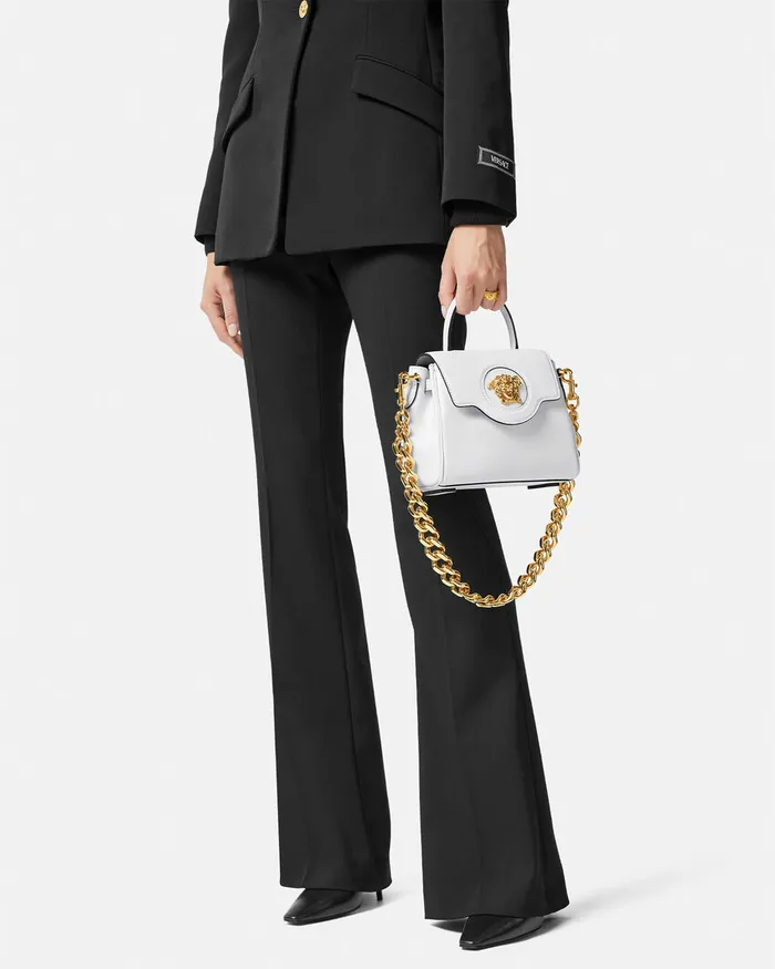 Versace Top Handle Women La Medusa Small Handbag White