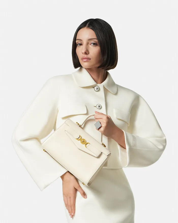 Versace Top Handle Women Medusa 03995 Handbag Beige