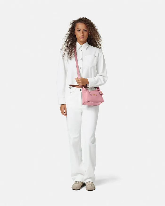 Versace Top Handle Women Tag Hobo Handbag Pink