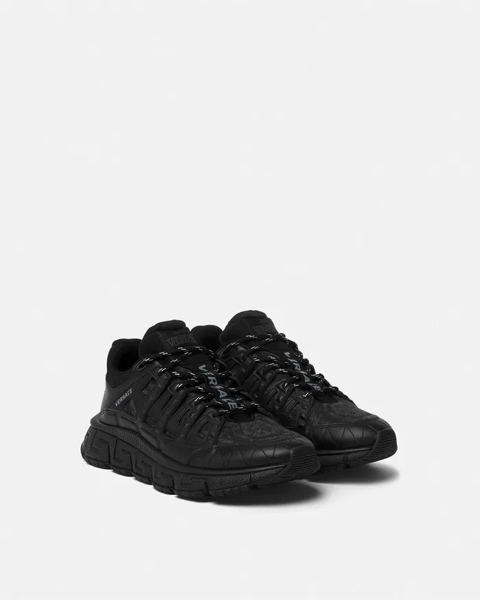 Versace Trigreca Men Barocco Jacquard Trigreca Sneakers Black