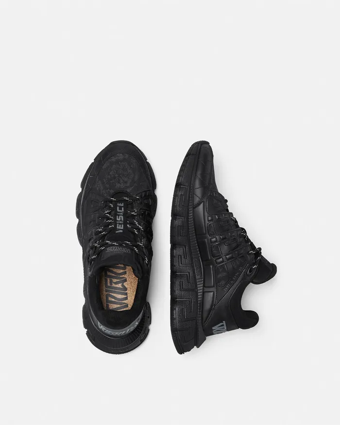 Versace Trigreca Men Barocco Jacquard Trigreca Sneakers Black