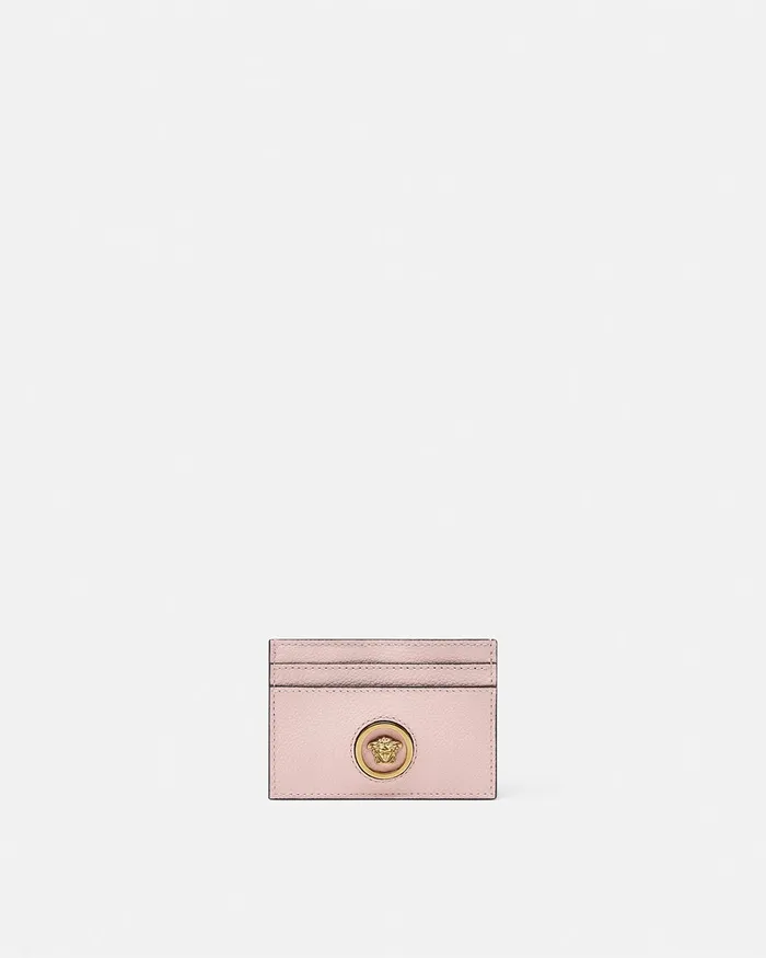 Versace Wallets Women La Medusa Card Holder Light Pink