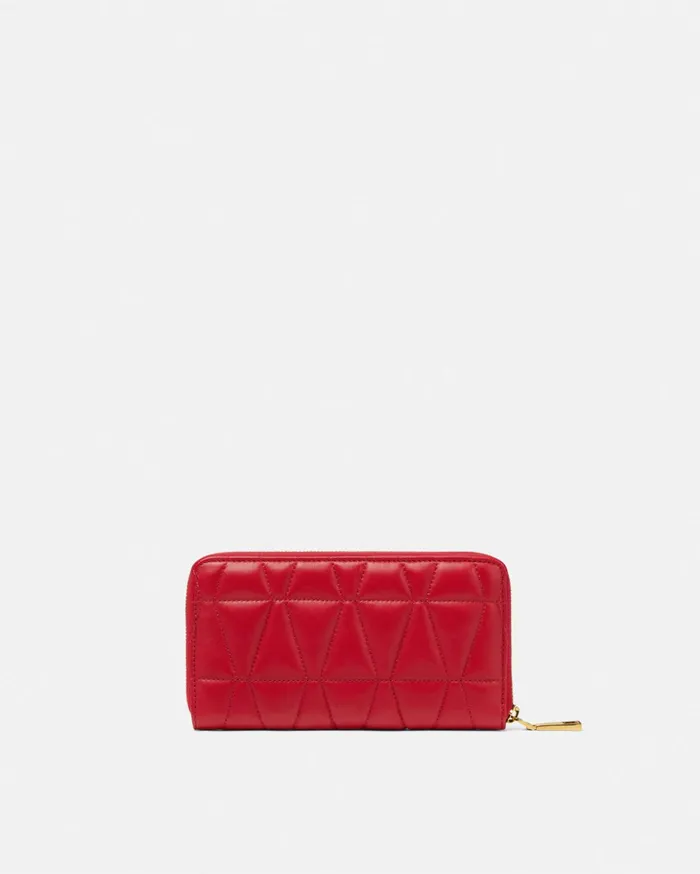 Versace Wallets Women Medusa 03995 Quilted Long Wallet Red