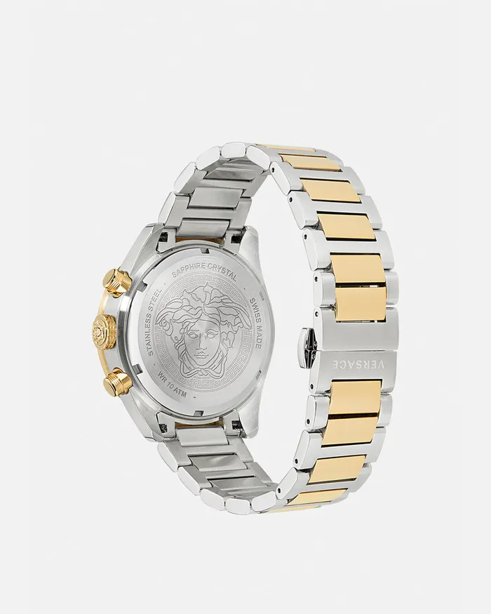 Versace Watches Men Greca Dome Chrono Watch Green
