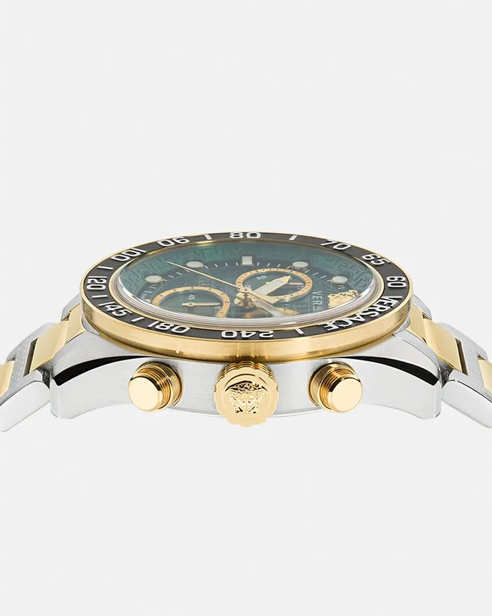 Versace Watches Men Greca Dome Chrono Watch Green