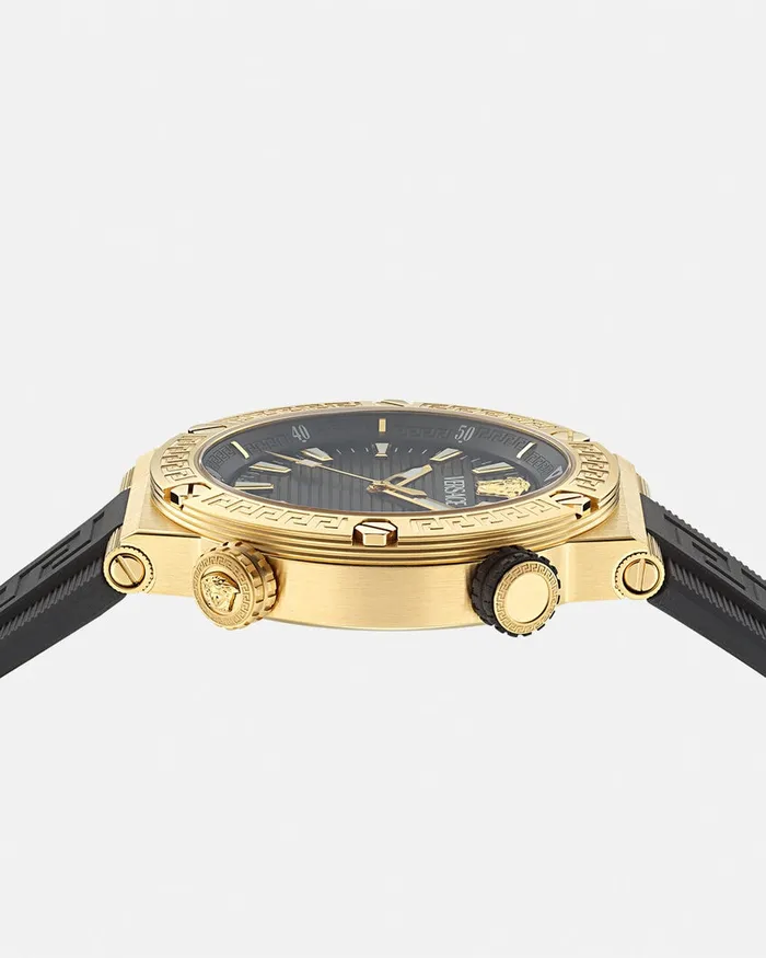 Versace Watches Men Greca Logo Diver Watch Blackgold