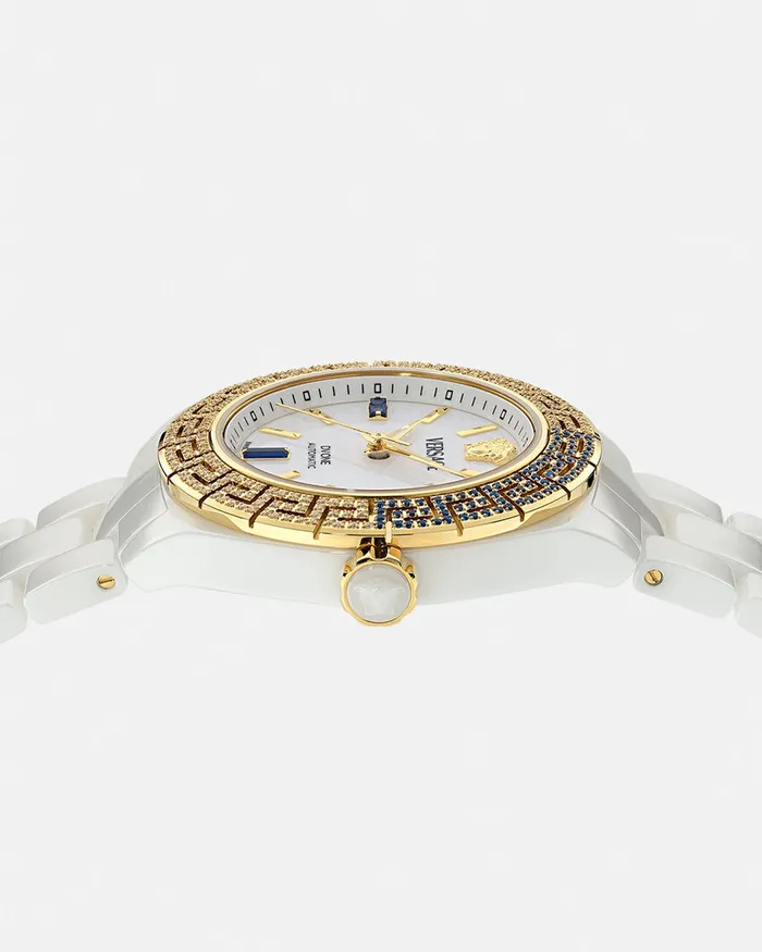 Versace Watches Women Dv One Automatic Diamond Watch White