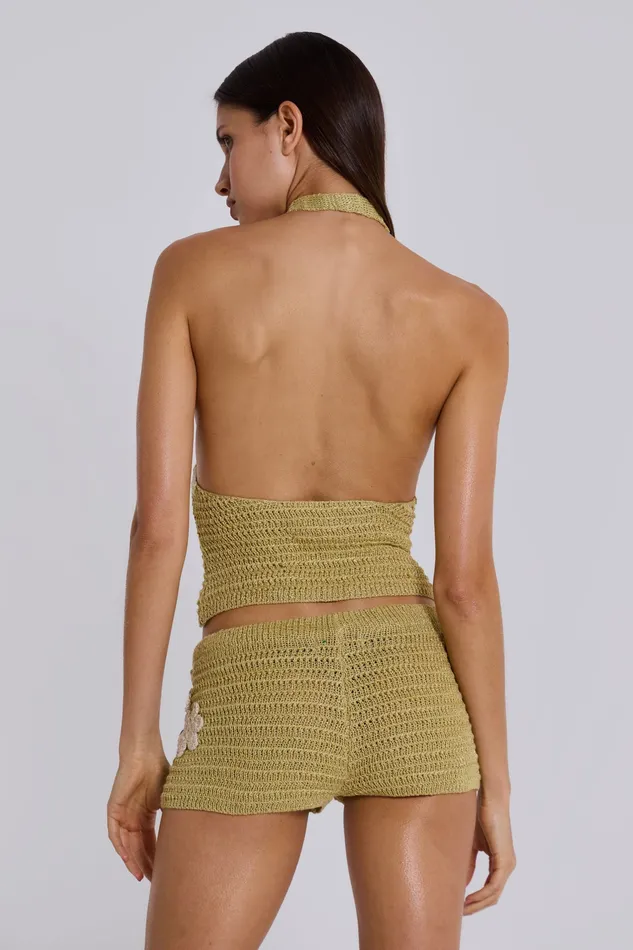 Vine Crochet Mini Shorts With Flower Detail Women Tops Jaded London