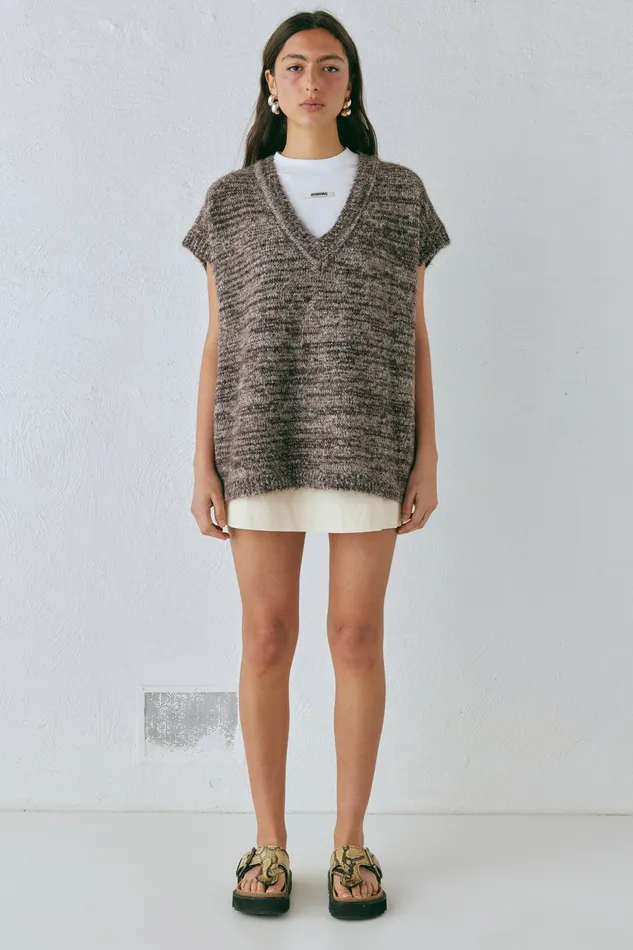 VRG GRL Anita Knit Tunic Vest Marle Women JumpersSweaters