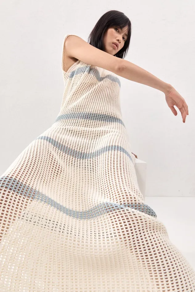VRG GRL Elea Knit Maxi Dress Stripe Women MidiMaxi Dresses