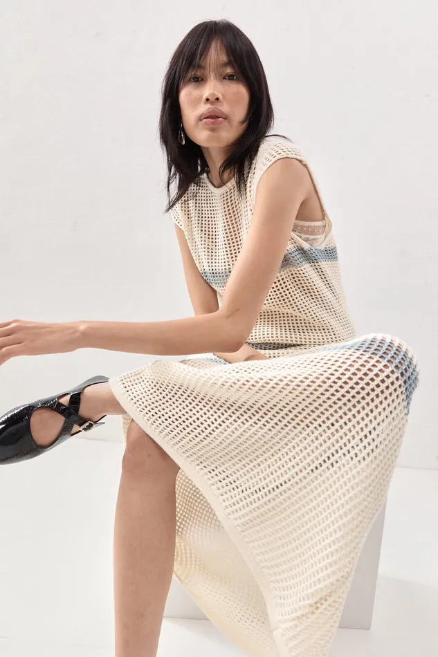VRG GRL Elea Knit Maxi Dress Stripe Women MidiMaxi Dresses