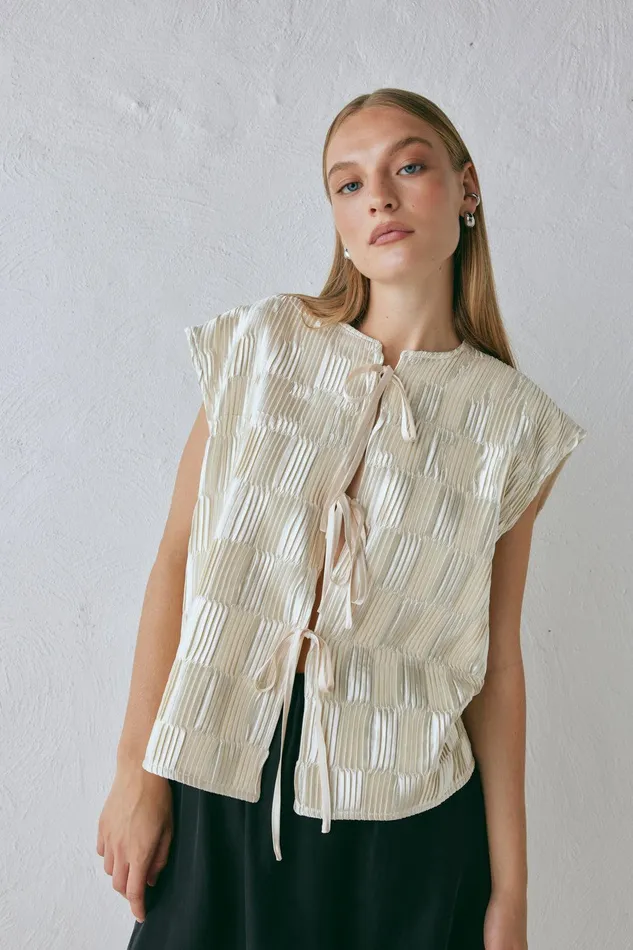 VRG GRL Enni Smock Top Cream Women Vests