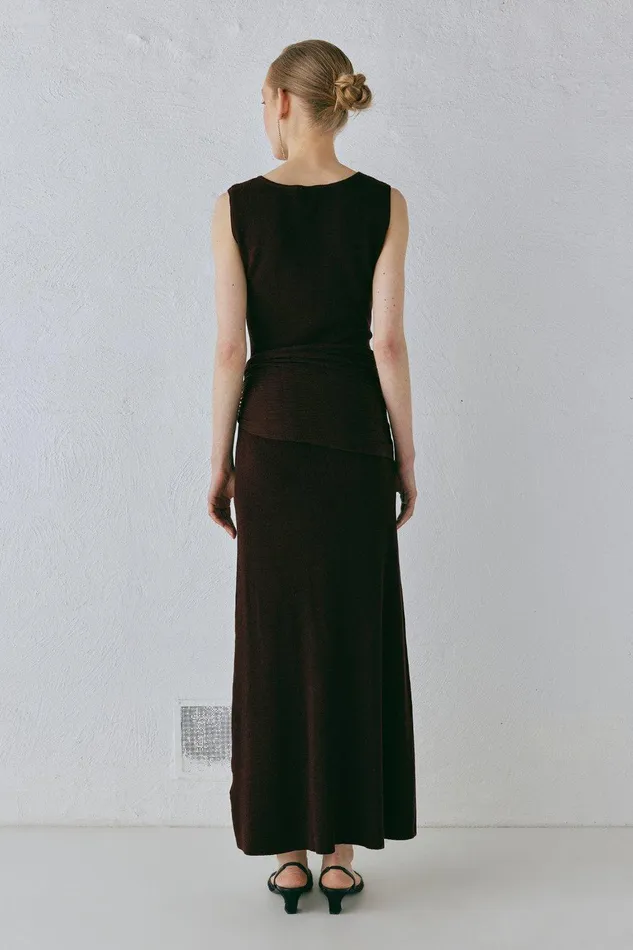 VRG GRL Gia Knit Midi Dress Dark Chocolate Women MidiMaxi Dresses VRG GRL Gia Knit Midi Dress Dark Chocolate Women MidiMaxi Dresses