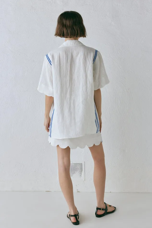 VRG GRL Gigi Linen Shirt Vienna Women Short Sleeve