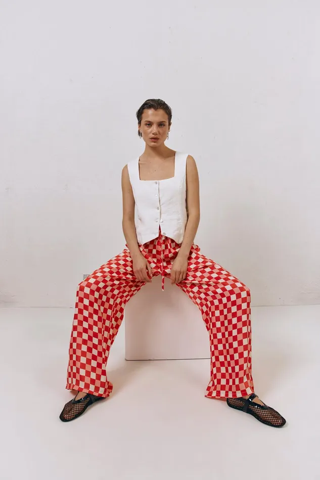 VRG GRL Jamie Pants Check Women Pants VRG GRL Jamie Pants Check Women Pants