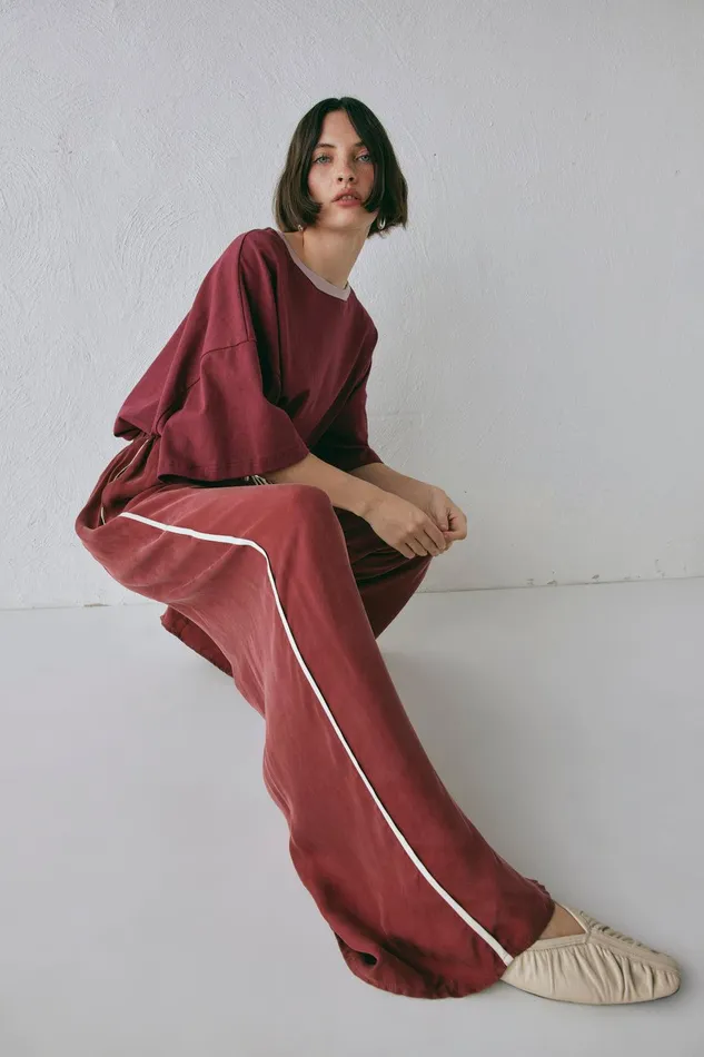 VRG GRL Moonscapes Pants Wine Women Sets VRG GRL Moonscapes Pants Wine Women Sets