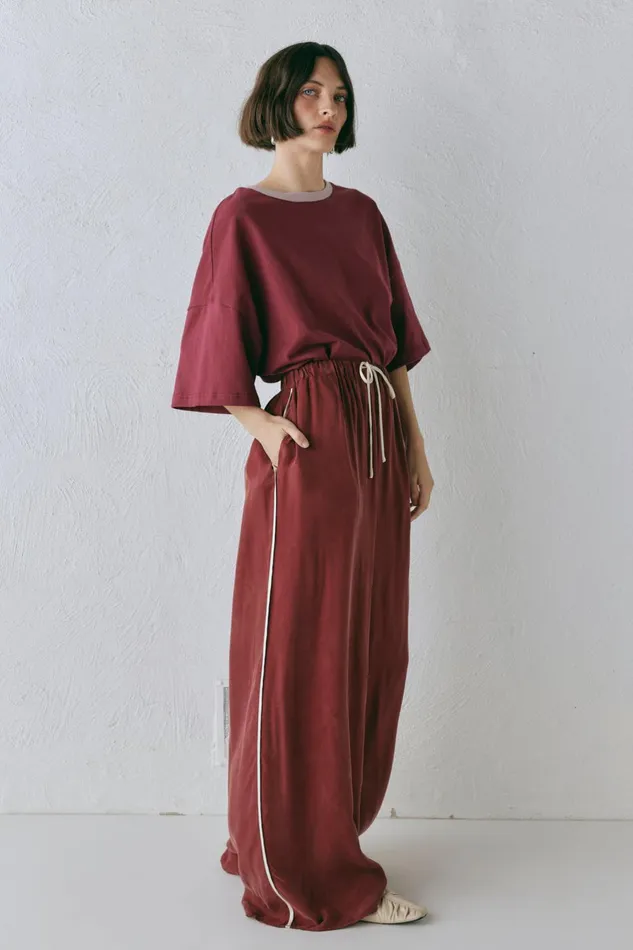 VRG GRL Moonscapes Pants Wine Women Sets VRG GRL Moonscapes Pants Wine Women Sets