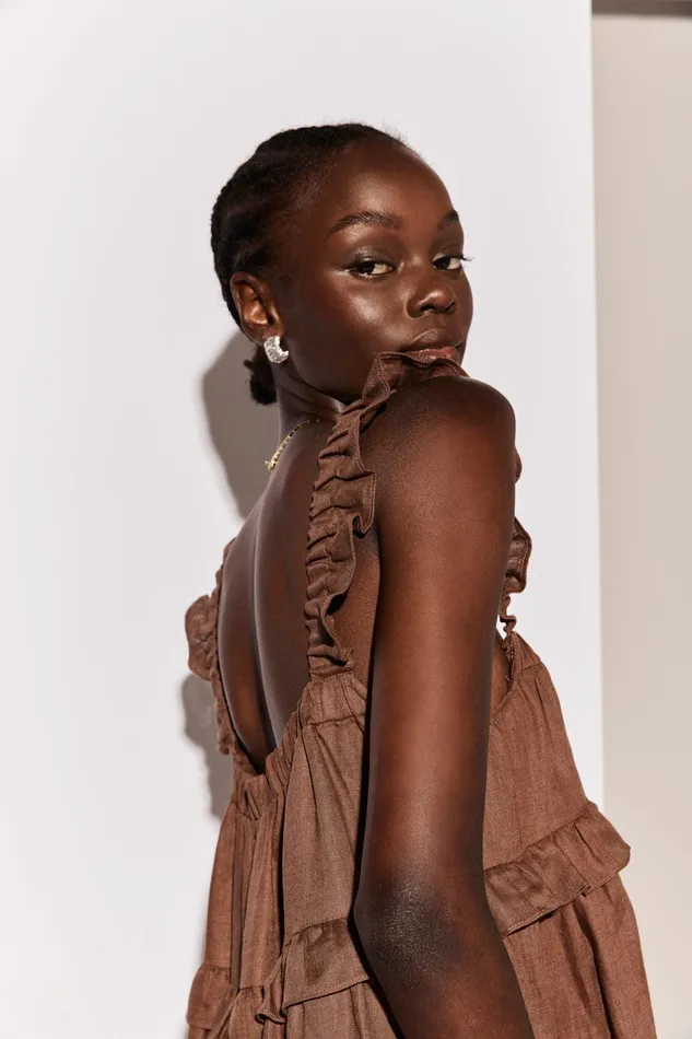 VRG GRL Rossana Linen Maxi Dress Chocolate Women MidiMaxi Dresses VRG GRL Rossana Linen Maxi Dress Chocolate Women MidiMaxi Dresses