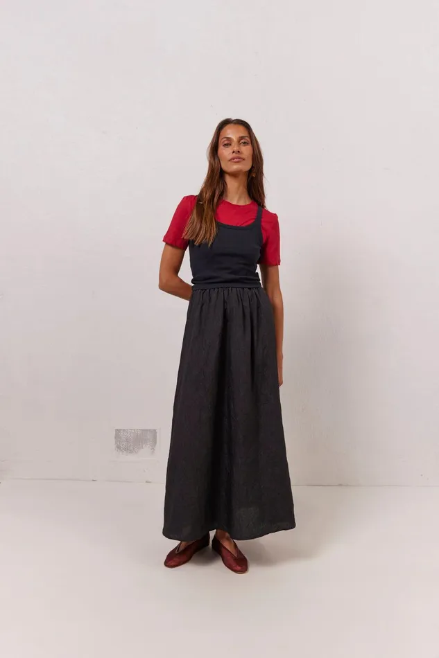 VRG GRL Solara Midi Skirt Black Women Skirts VRG GRL Solara Midi Skirt Black Women Skirts