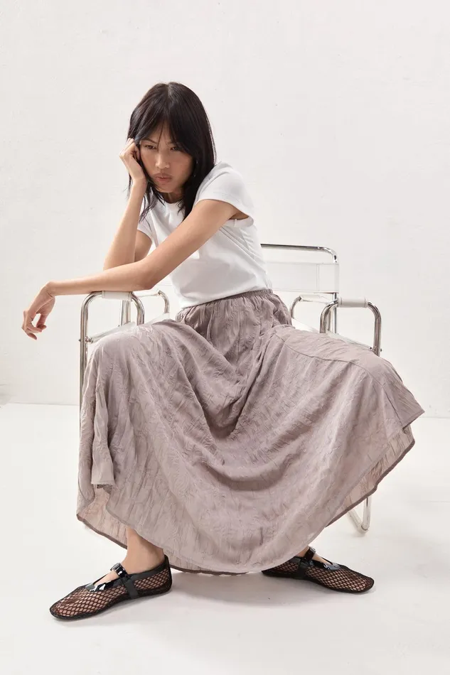 VRG GRL Solara Midi Skirt Smoke Women Skirts