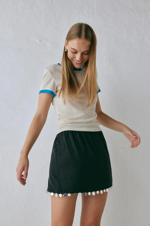 VRG GRL Spritz Mini Skirt Black Women Skirts