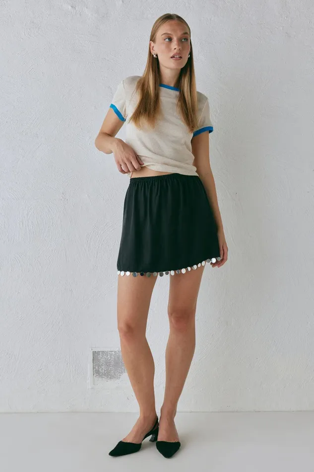 VRG GRL Spritz Mini Skirt Black Women Skirts