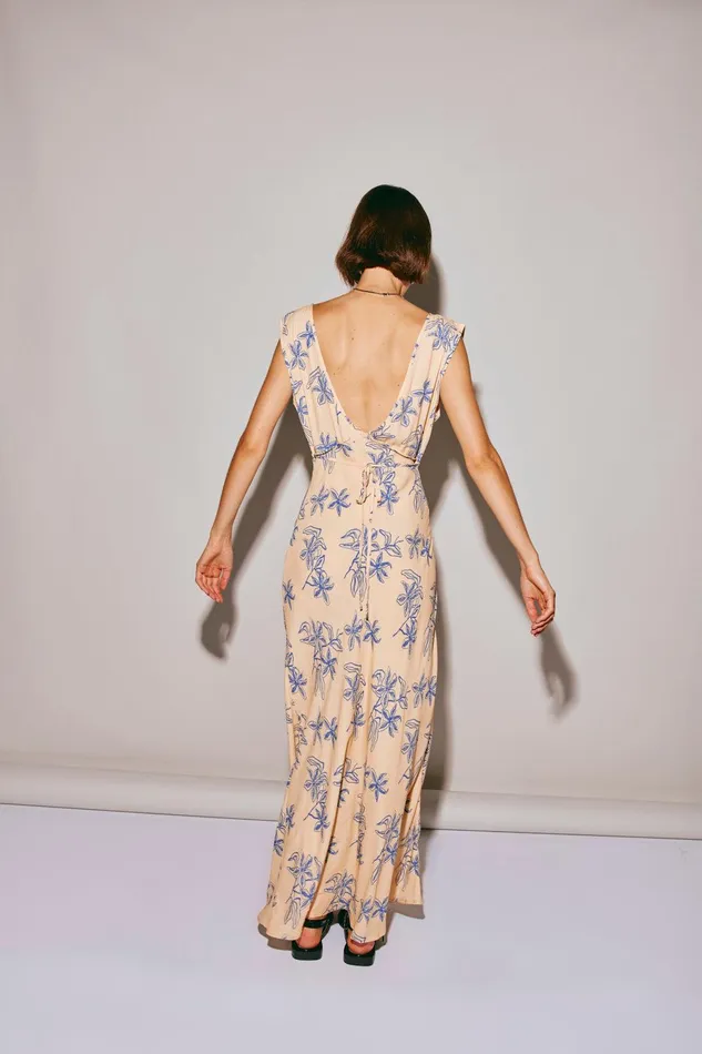 VRG GRL Sunlit Isle Bias Cut Maxi Dress Iris Women MidiMaxi Dresses