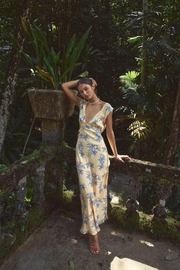 VRG GRL Sunlit Isle Bias Cut Maxi Dress Iris Women MidiMaxi Dresses