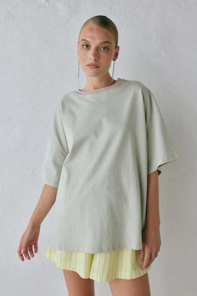 VRG GRL Willow Tee Oyster Women TShirts VRG GRL Willow Tee Oyster Women TShirts