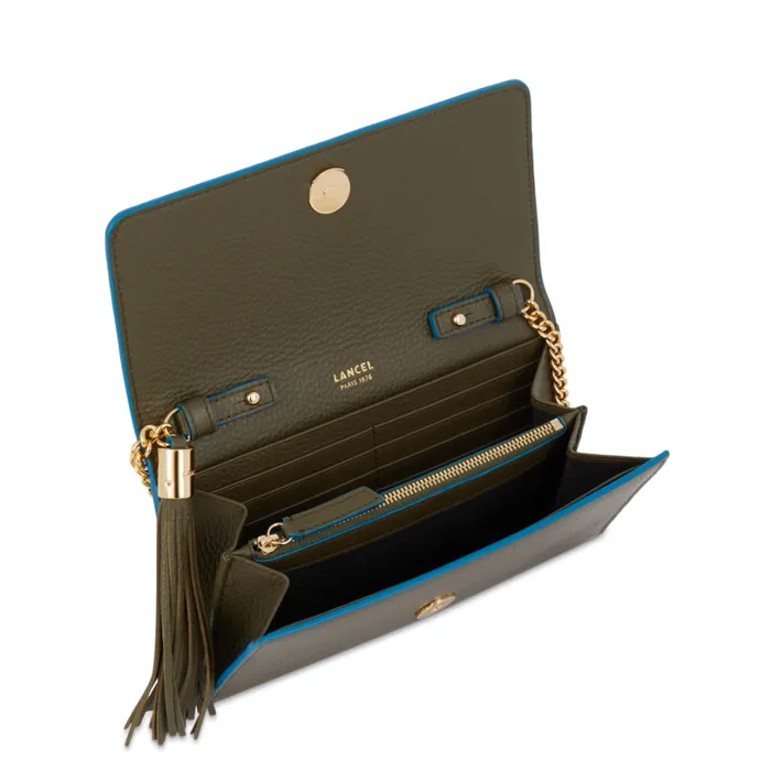 Wallet Chain Dark Kaki Women Lancel Clutch