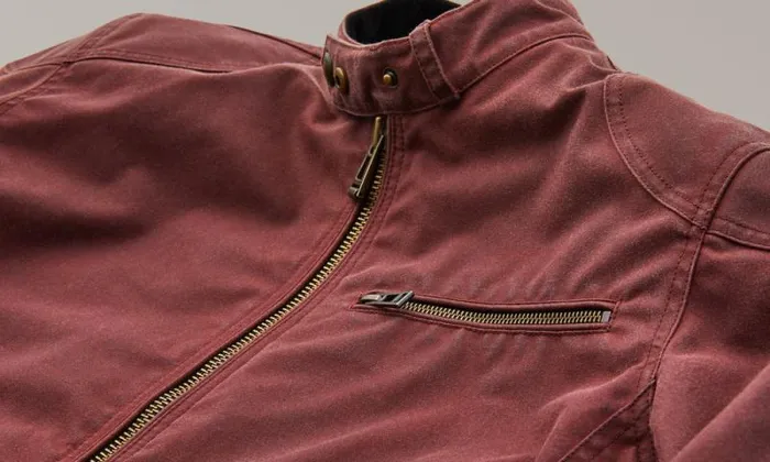 Waxed Jackets Men Belstaff Ariel Motorcycle Jacket Racing Red