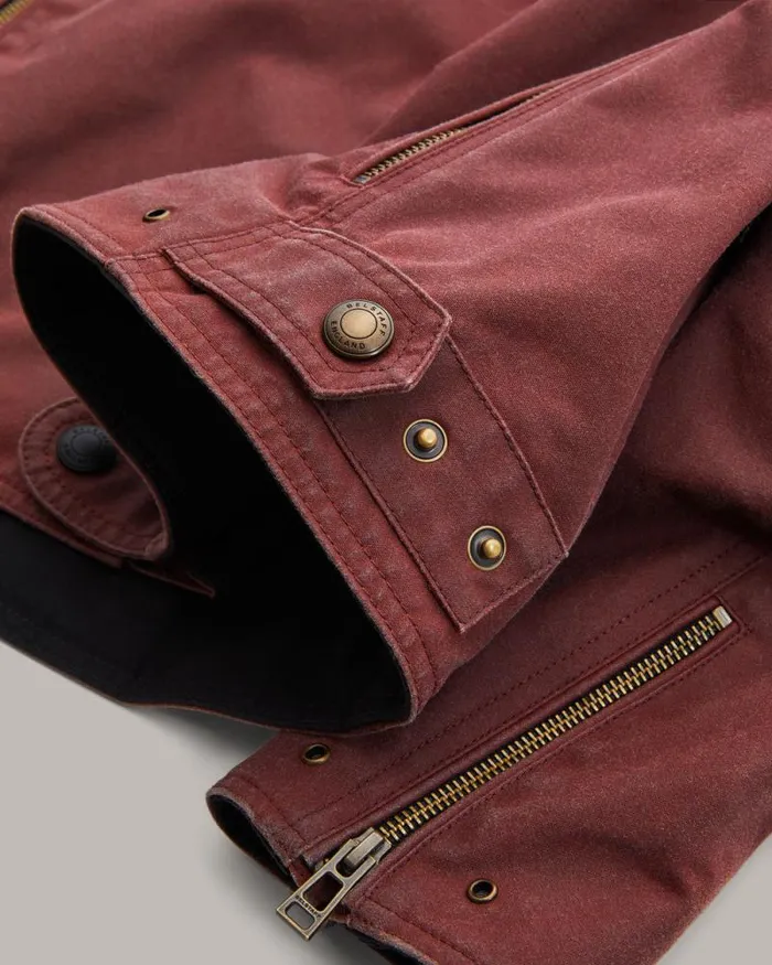 Waxed Jackets Men Belstaff Ariel Motorcycle Jacket Racing Red