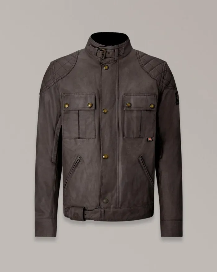 Waxed Jackets Men Belstaff Brooklands Motorcycle Jacket Mahogany