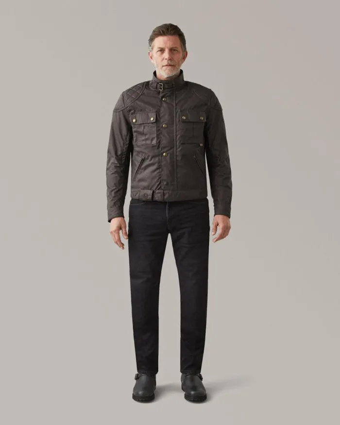 Waxed Jackets Men Belstaff Brooklands Motorcycle Jacket Mahogany