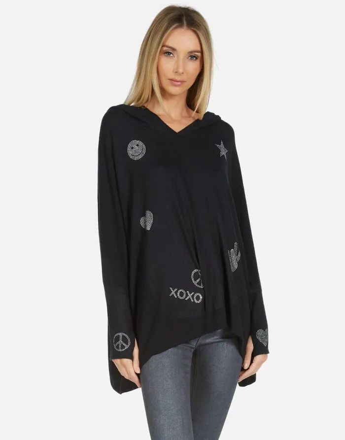 Wilma Crystal XO Elements Black Women039s Lauren Moshi Hoodies