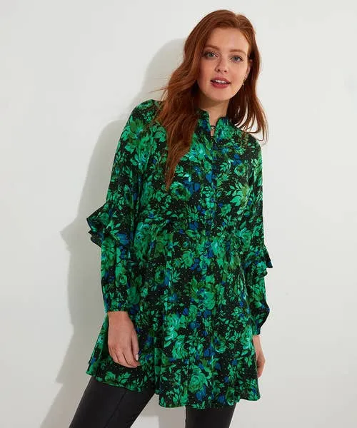 Winter Florals Tunic Dress Green Tops Tunics and Blouses Joebrowns Apparel Winter Florals Tunic Dress Green Tops Tunics and Blouses Joebrowns Apparel