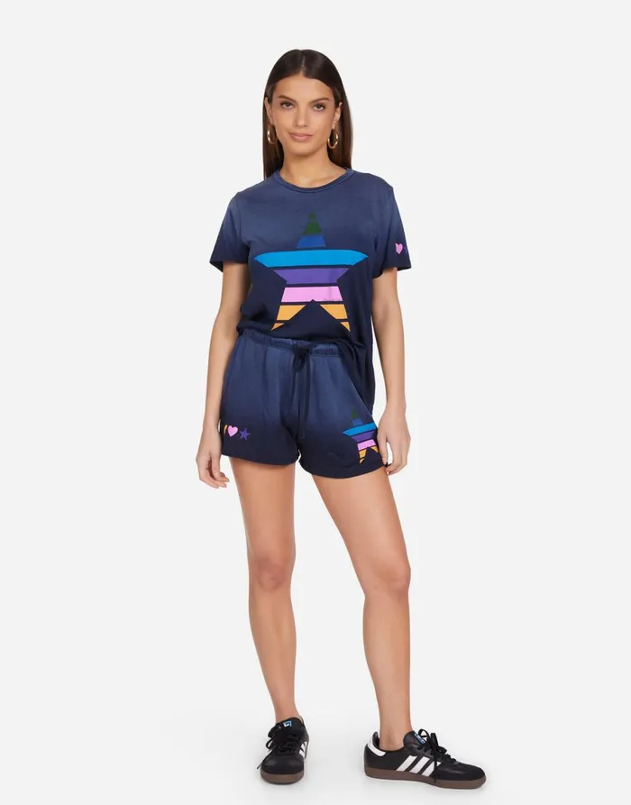 Wolf Color Stripe Star Navy Ombre Women039s Lauren Moshi Short Sleeve