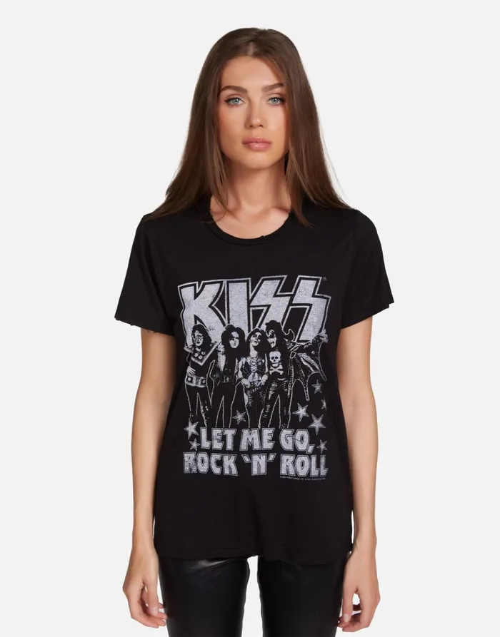 Wolf KISS Let Me Go Black Women039s Lauren Moshi Short Sleeve