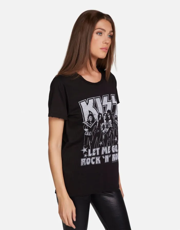 Wolf KISS Let Me Go Black Women039s Lauren Moshi Short Sleeve