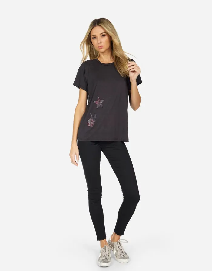 Wolf X Crystal Elements Onyx Women039s Lauren Moshi Short Sleeve